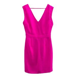 Neon Hot Pink V-Neck Dress Size Small NWT